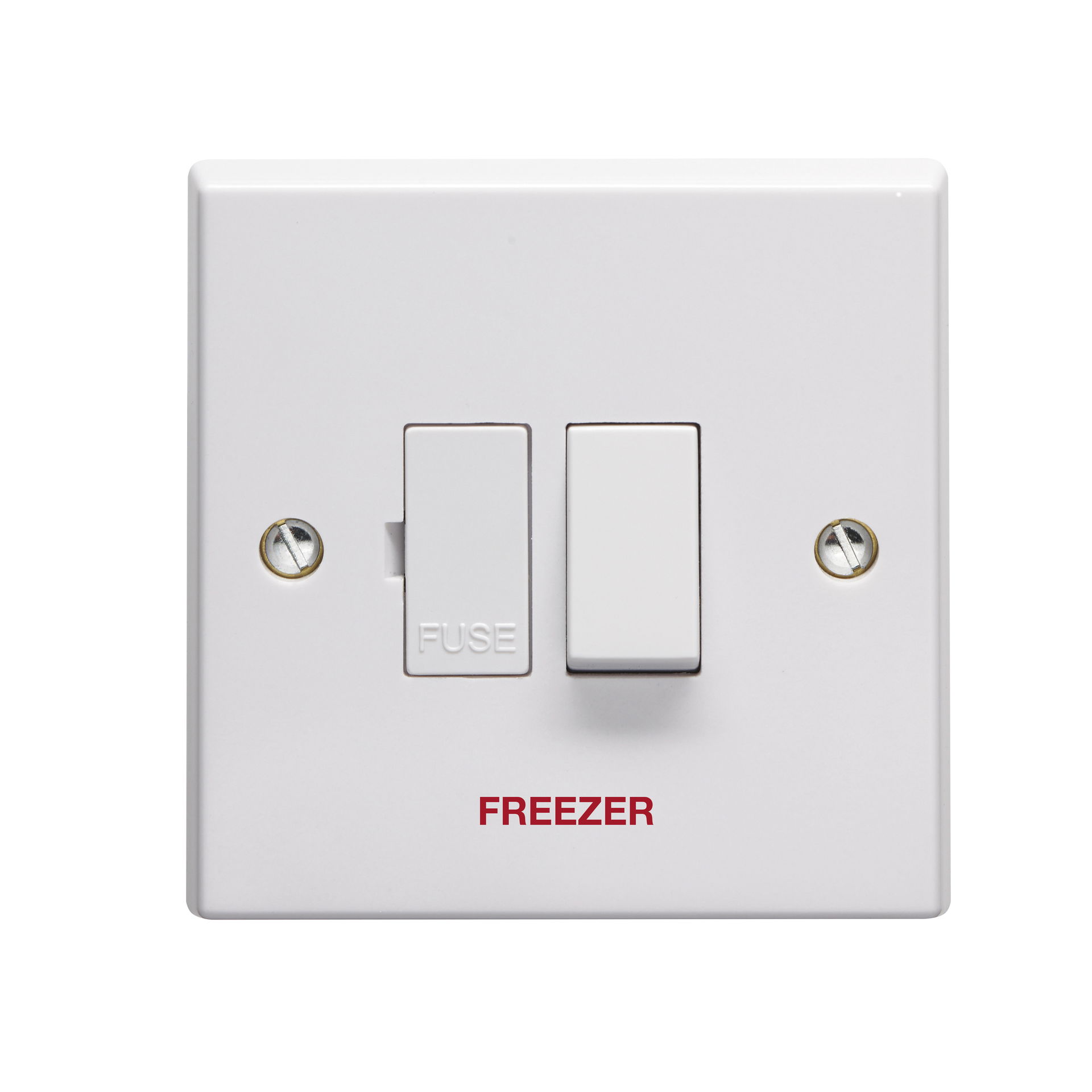 13A Double Pole Switched Fused Connection Unit Printed 'Freezer'