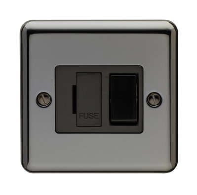 13A Double Pole Switched Fused Connection Unit Black Nickel Finish