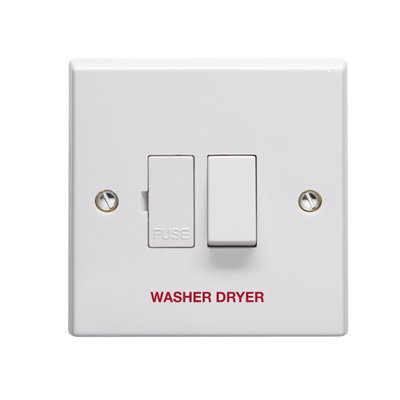 13A Double Pole Switched Fused Connection Unit Printed 'Washer Dryer'