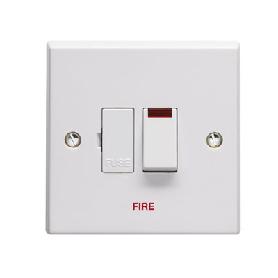 13A Double Pole Switched Fused Connection Unit With Neon Printed 'Fire'