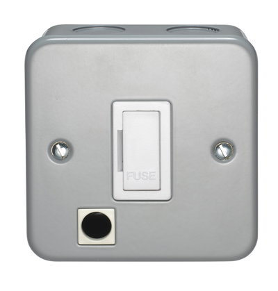 13A Unswitched Fused Connection Unit With Front Flex Outlet And Cord Grip Metalclad
