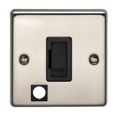 13A Unswitched Fused Connection Unit With Flex Outlet Stainless Steel Finish