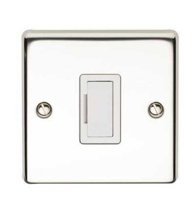 13A Unswitched Fused Connection Unit Polished Steel Finish