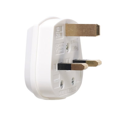 13A White Nylon 3 Pin Plug Accessory