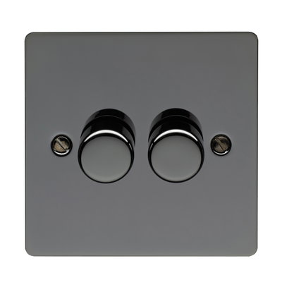 2 Gang 2 Way 250 Watt Dimmer Black Nickel Finish