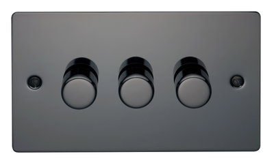 3 Gang 250 Watt Dimmer Black Nickel Finish