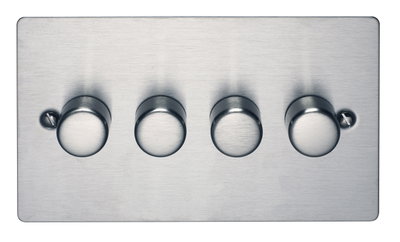 4 Gang 250 Watt Dimmer Stainless Steel Finish