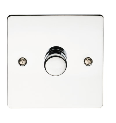 1 Gang 2 Way 400 Watt Mains/Low Voltage Dimmer Polished Steel Finish