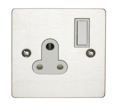 5A 3 Pin Switched Socket Stainless Steel Finish