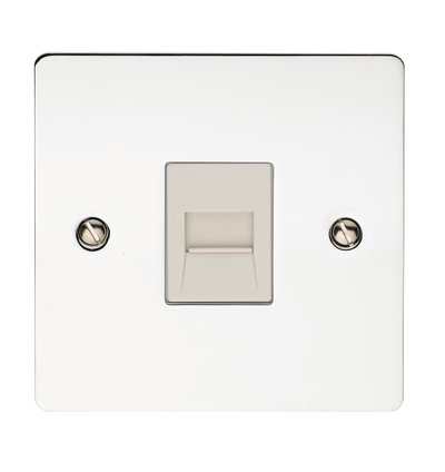 1 Gang Telephone Master Socket Polished Steel Finish