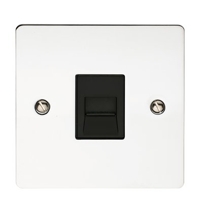 1 Gang Telephone Master Socket Polished Steel Finish