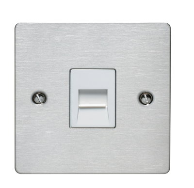 1 Gang Telephone Master Socket Stainless Steel Finish
