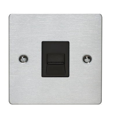 1 Gang Telephone Master Socket Stainless Steel Finish