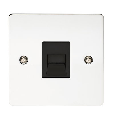 1 Gang Telephone Secondary Socket Polished Steel Finish