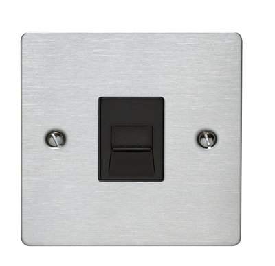 1 Gang Telephone Secondary Socket Stainless Steel Finish