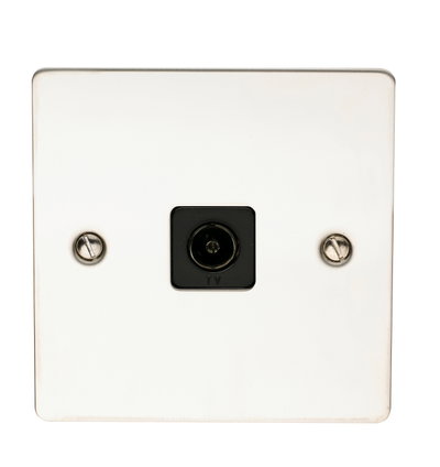 1 Gang Coaxial Socket Polished Steel Finish
