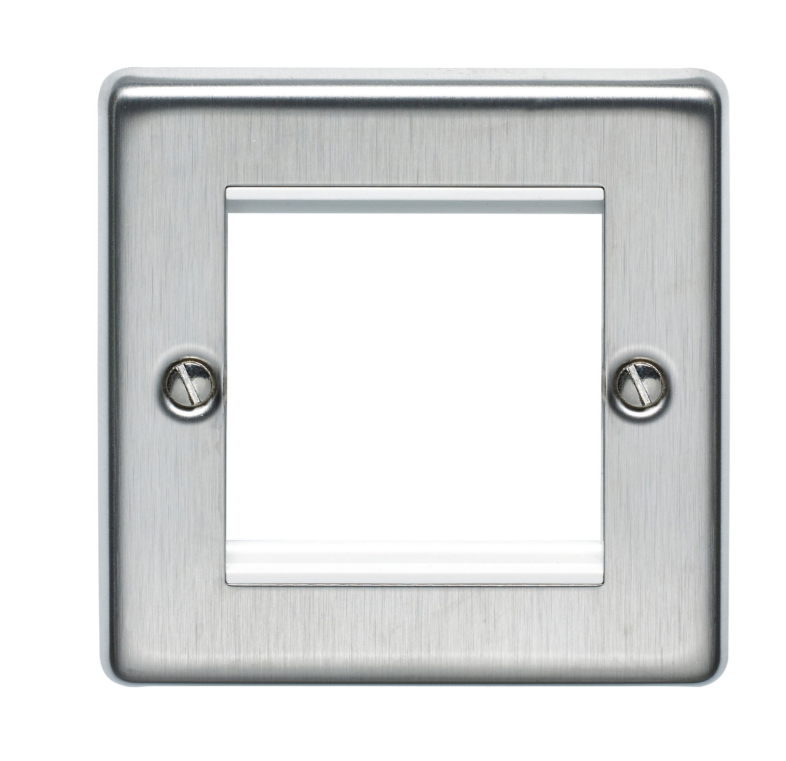 1 Gang 2 Module Euro Module Communication Mounting Plate Stainless Steel Finish