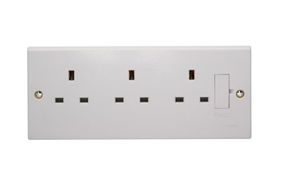 13A 3 Gang Unswitched Socket