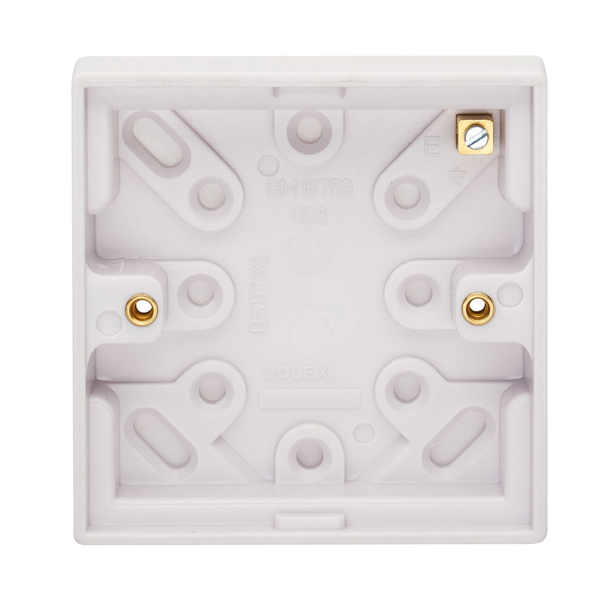 1 Gang Moulded Surface Installation Box With Earth Terminal 20mm Depth