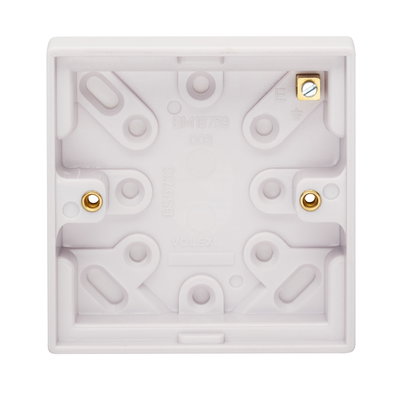 1 Gang Moulded Surface Installation Box With Earth Terminal 20mm Depth