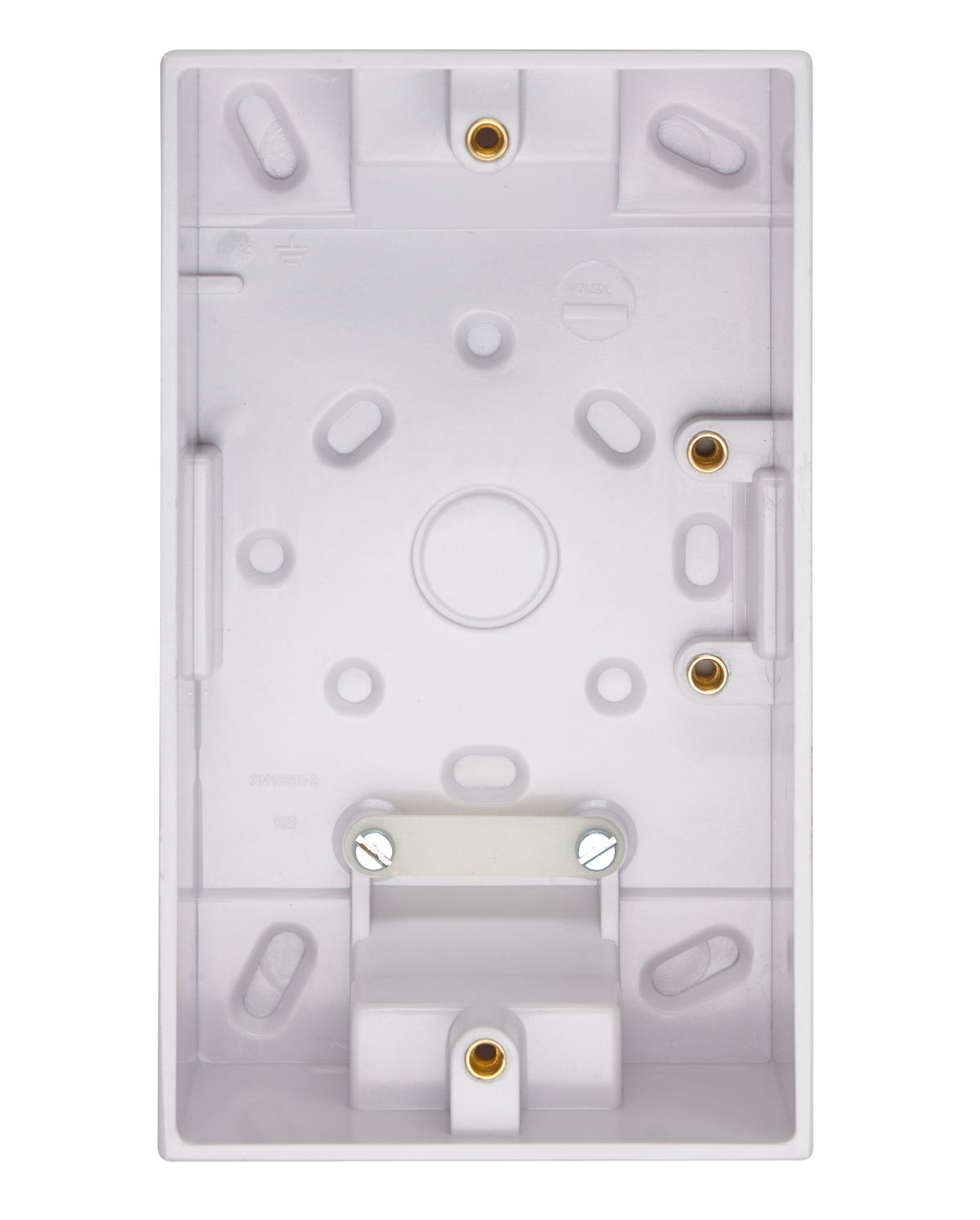 2 Gang Moulded Surface Installation Box With Cable Clamp 47mm Depth