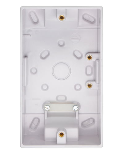 2 Gang Moulded Surface Installation Box With Cable Clamp 47mm Depth