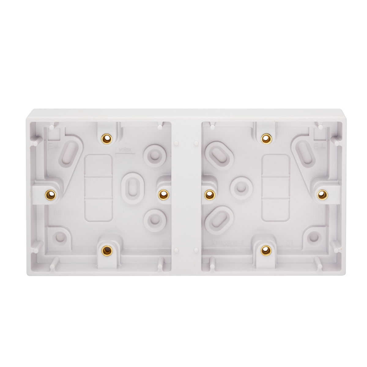 2 Gang Dual Moulded Surface Installation Box 29mm Depth