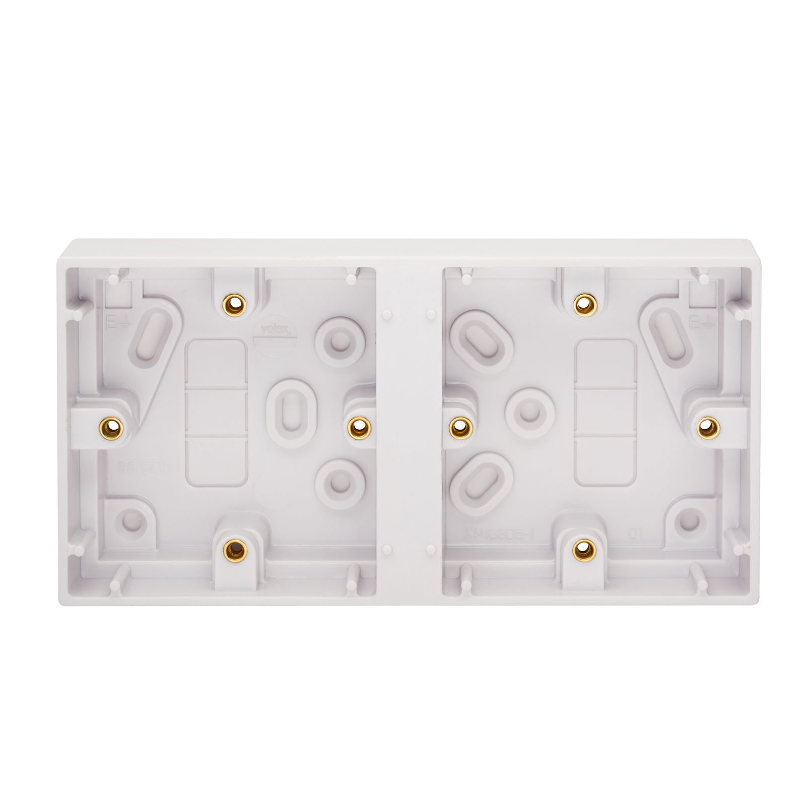 2 Gang Dual Moulded Surface Installation Box 29mm Depth