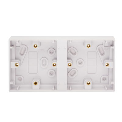 2 Gang Dual Moulded Surface Installation Box 29mm Depth