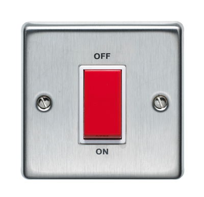 45A 1 Gang Double Pole Control Switch Stainless Steel Finish