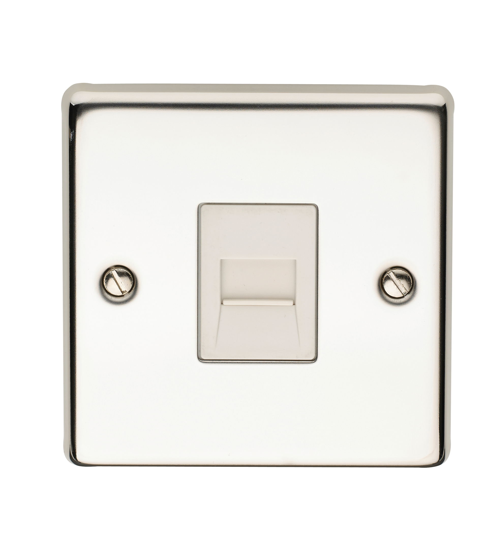 1 Gang Telephone Master Socket Polished Steel Finish