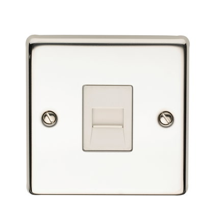 1 Gang Telephone Master Socket Polished Steel Finish