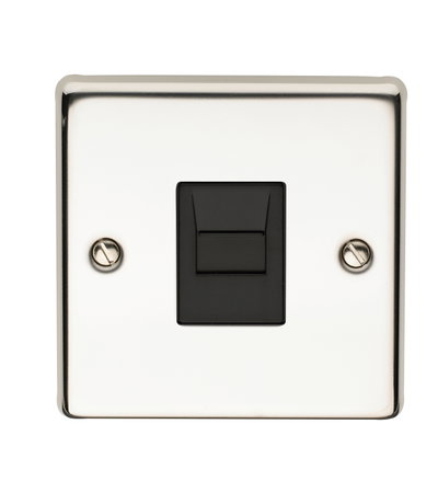 1 Gang Telephone Master Socket Polished Steel Finish
