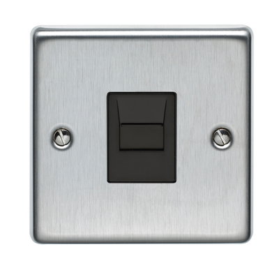 1 Gang Telephone Master Socket Stainless Steel Finish