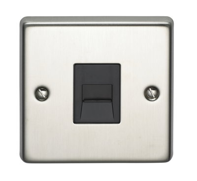 1 Gang Telephone Secondary Socket Stainless Steel Finish