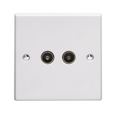 1 Gang 2 Way Direct Connection Coaxial Socket