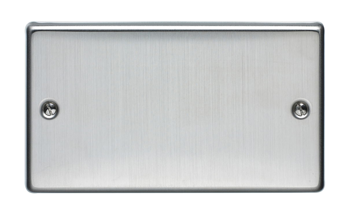 2 Gang Blank Plate Stainless Steel Finish