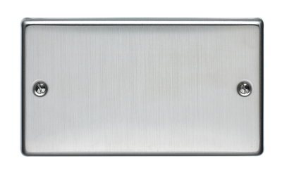 2 Gang Blank Plate Stainless Steel Finish