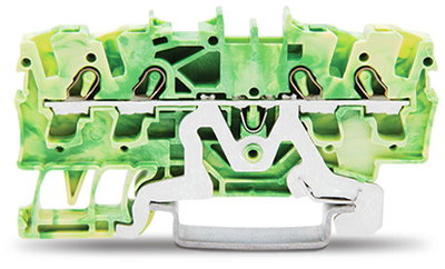 4-conductor ground terminal block 2.5 mm² suitable for Ex e II applications green-yellow