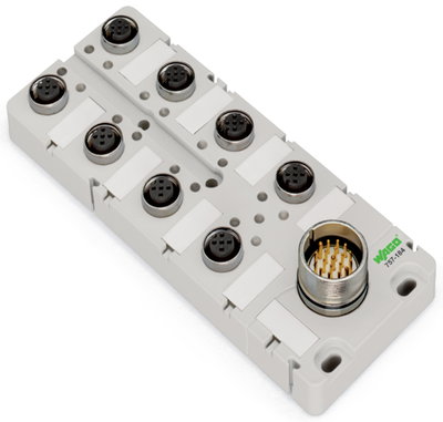 M12 sensor/actuator box 8-way 4-pole