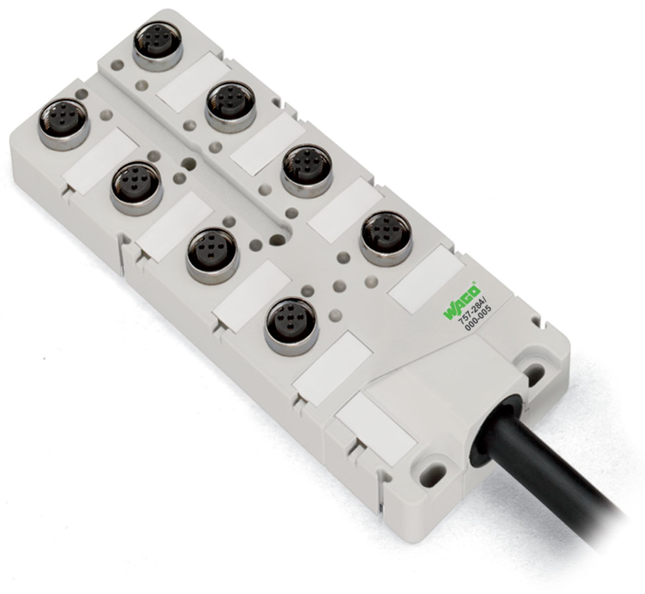 M12 sensor/actuator box 8-way 4-pole