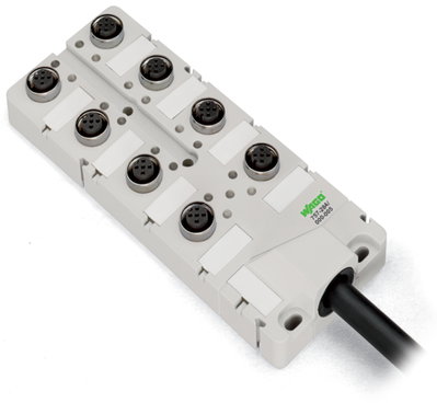M12 sensor/actuator box 8-way 4-pole