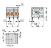 PCB terminal block 6 mm² Pin spacing 7.5 mm gray