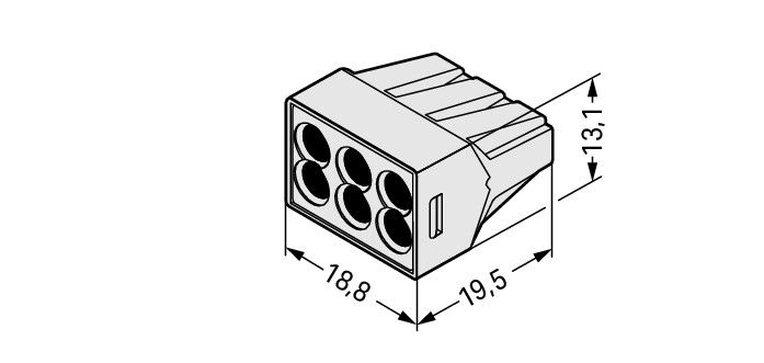 PUSH WIRE® splicing connector for solid and stranded conductors for Ex applications light gray – Image 2 of 2