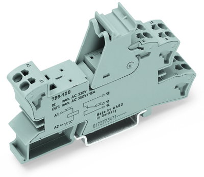 Relay socket 1 changeover contact for 15 mm basic relays gray