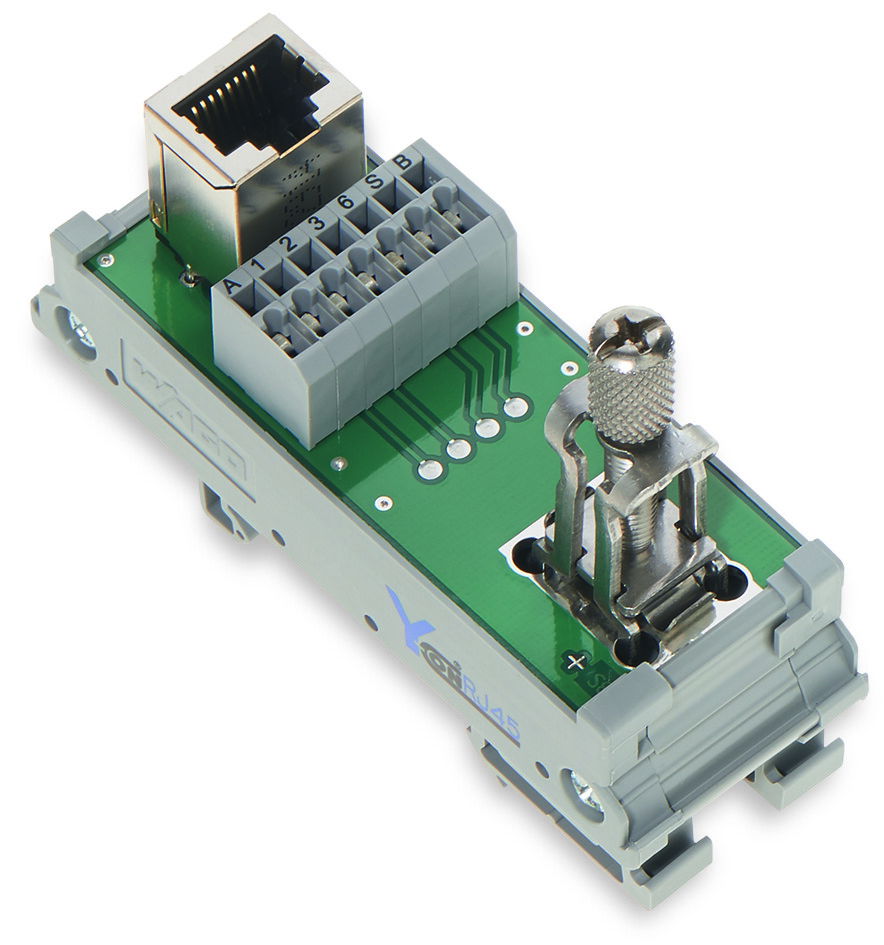 Interface module RJ-45 with power jumper contacts