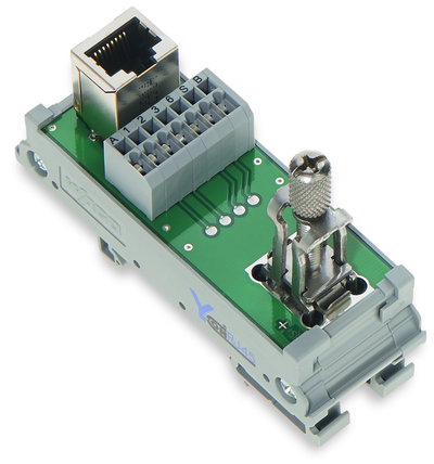 Interface module RJ-45 with power jumper contacts