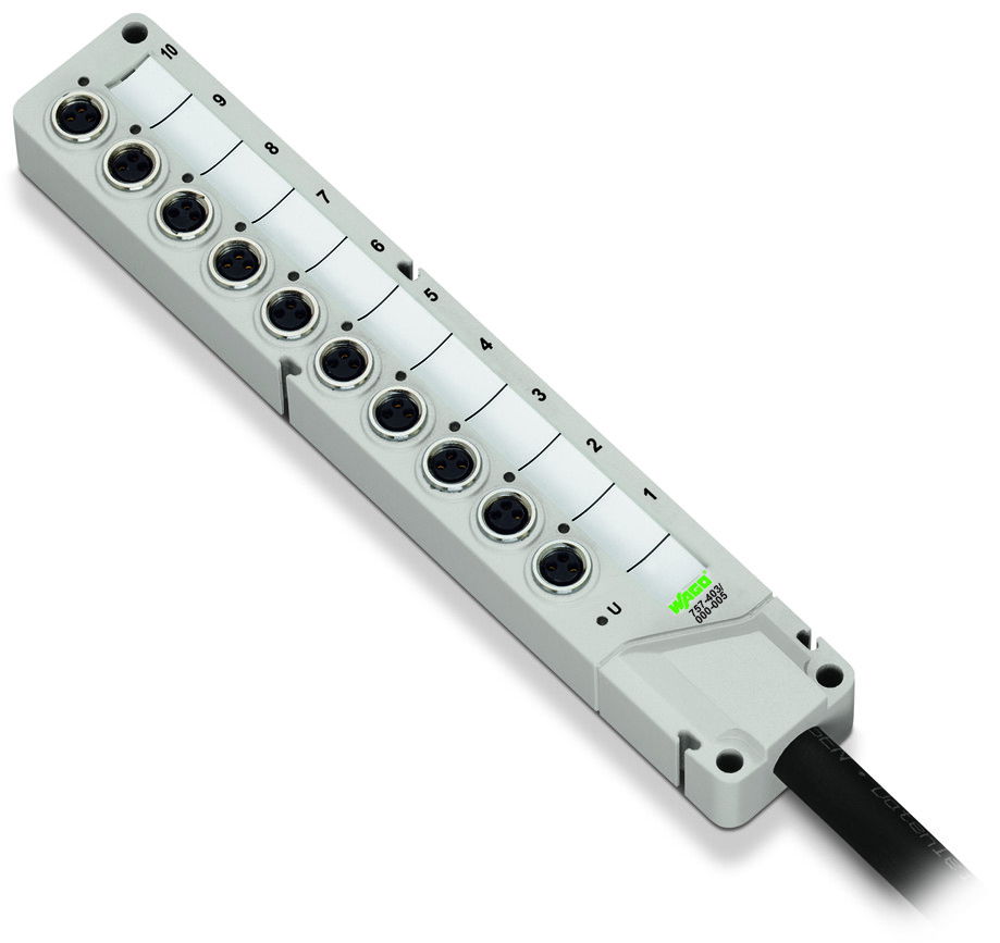 M8 sensor/actuator box 8-way 3-pole