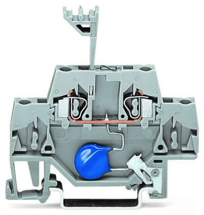 Component terminal block double-deck with varistor gray