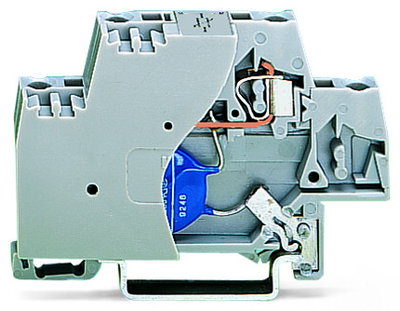 Component terminal block double-deck with end plate gray